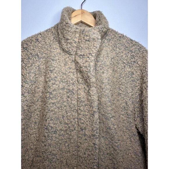 Samson & Samsoe Hoff Jacket Khaki Teddy Wool Coat Small - Picture 4 of 15